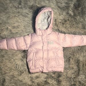 Helly Hansen Light Pink and Gray Girl’s Puffer Down Coat Sz 4T🔥